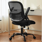 Ergonomic Mid-Back Mesh Home Office Desk Chair with Wheels, Lumbar Support, and Comfortable Armrests for Home, Bedroom, Study, Office