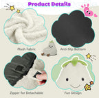 Kids Bean Bag Chair, Stuffed Toddler Couch with Faux Rabbit Fur Cover for Teens & Kids, Comfy Lazy Sofa Chair for Reader, Living Room, Bedroom, Aged 4-12 Years, 24 Inch, Beige