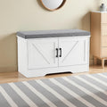 Shoe Storage Bench, 28 Wide Shoe Organizer Cabinet with Padded Seat Cushion, 2 Doors, Adjustable Shelf for Entryway, Hallway, Bedroom, Living Room (28 Inch)