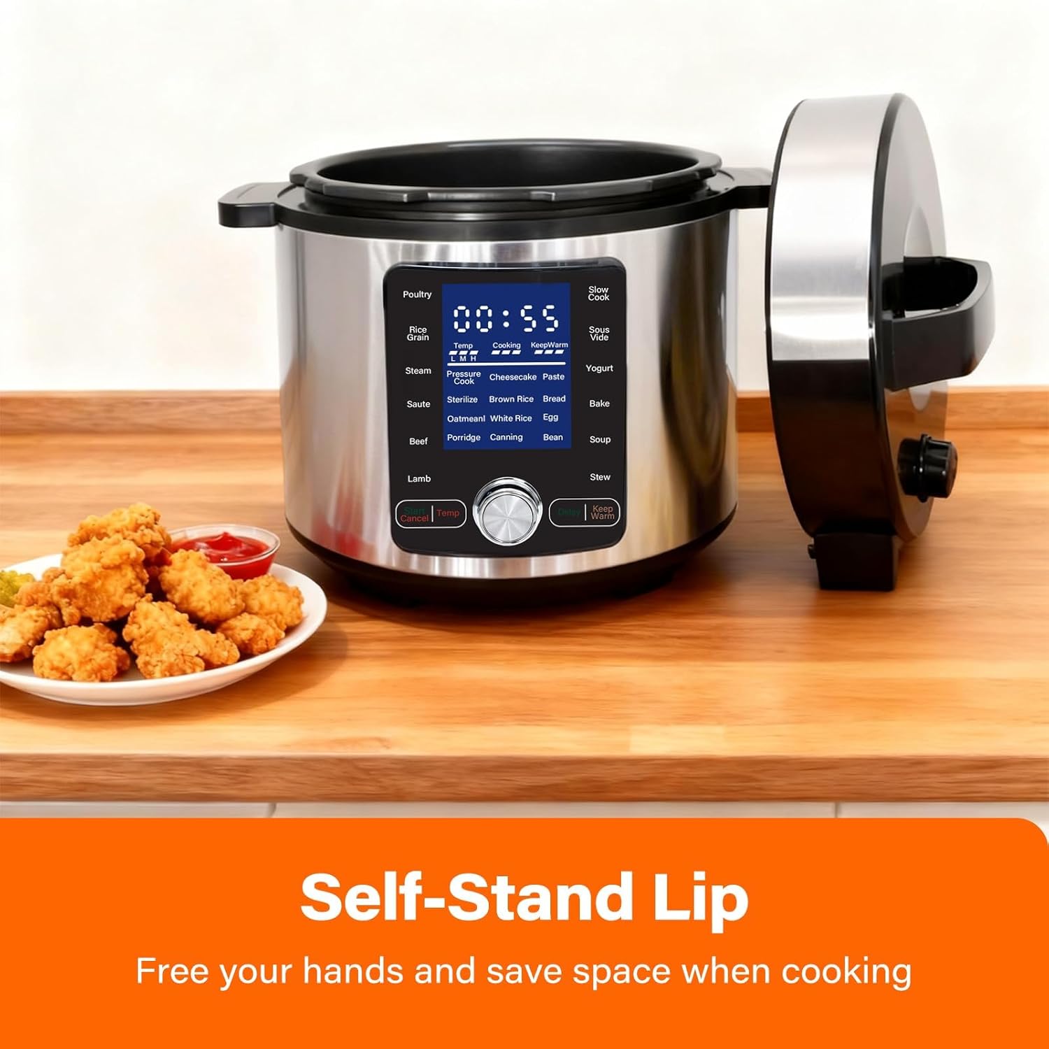 24-in-1 Electric Pressure Cooker 6.34 Quart, Stainless Steel Multi-Cooker for Canning, Slow Cook, Yogurt, Steam, Rice, Soup, Bean, Poultry, Beef, Bake, Stew & Porridge, Family Size