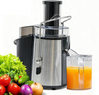 Centrifugal Juicer Machines, 500W Juice Extractor with 2 Feed Chute and Pallet for Vegetable and Fruit, Electric Juicer with 3 Speed Quick Juicing, Easy to Clean, BPA-Free, Silver
