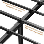 King Size Bed Frame - Metal Platform Bed Frames Mattress Foundation with Steel Slat Support, No Box Spring Needed, Storage Space Under Base, Easy Assembly, Black