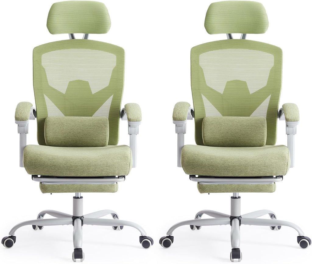 Office Computer Desk Chair, Ergonomic High-Back Mesh Rolling Work Swivel Chairs with Wheels, Comfortable Lumbar Support, Comfy Arms for Home, Bedroom, Study, Student, Black