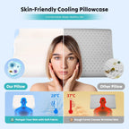 Cervical Pillow for Neck and Shoulder, Contour Memory Foam Pillow, Ergonomic Neck Support Pillow for Side Back Stomach Sleepers with Pillowcase