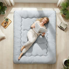 Japanese Floor Mattress Twin Size, Futon Mattress Foldable with Removable Washable Cover, Portable Roll Up Tatami Mat for Kids Room, Dorm, Sleepovers and Solo Sleeper, Gray