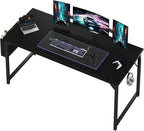 Computer Desk 31 Inch Home Office Desks for Small Spaces, Gaming Writing Study Work Table with Storage Bag and Headphone Hook for Bedroom, Black