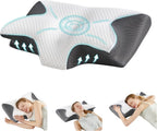 Cervical Pillow for Neck and Shoulder, Contour Memory Foam Pillow, Ergonomic Neck Support Pillow for Side Back Stomach Sleepers with Pillowcase