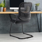 Office Desk Chair with Sled Base, Ergonomic Executive Mesh Computer Chairs with Lumbar Support for Home Conference Room Bedroom Waiting Reception Guest Student