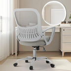 Home Office Managerial Executive Chair, Flip Up Armrest Ergonomic Mesh Adjustable Swivel Mid-Back Computer Desk Chair with Comfortable Lumbar Support, Comfy Arms for Bedroom,Study