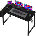 Computer Desk 44 Inch Home Office Desks for Small Spaces, Gaming Writing Study Work Table with Storage Bag and Headphone Hook for Bedroom, Black