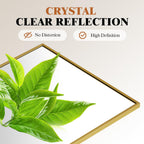 47x14 Full Length Mirror Over The Door, Wall Mounted Full Body Mirror, Door Hanging Metal Aluminum Alloy Frame Dressing Mirror for Bedroom, Living Room, Entryway, Gold