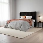 PU Wingback Upholstered Bed Frame with Wood Slat Support, No Box Spring Needed, Easy Assembly for Bedroom (Queen)
