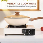 17 Pcs Pots and Pans Set, Nonstick Kitchen Cookware Set, Induction Cooking Sets with Stay-Cool Handles, Beige