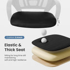 Office Desk Chair - Ergonomic Mid Back with Lumbar Support & Rocking Mode, Height Adjustable with Fixed Armrest, Storage Back for Computer, Gaming, Conference, Meeting, 360?? Swivel, Black