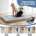 Japanese Floor Mattress Twin Size, Futon Mattress Foldable with Removable Washable Cover, Portable Roll Up Tatami Mat for Kids Room, Dorm, Sleepovers and Solo Sleeper, Gray