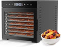 Food Dehydrator Machine, 500W Jerky Dehydrators with 8 Stainless Steel Large Trays, 185??F Temperature Control & 24H Timer Food Dryer for Fruit Meat Herb Dog Treats, Black