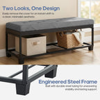 Storage Ottoman, Sturdy Ottoman Bench with Legs, Versatile Bedroom Bench with Storage for Living Room, Entryway, Bedroom, Dark Gray