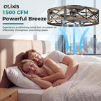 Ceiling Fans with Remote, Farmhouse Ceiling Fan, 22 Inch Low Profile Caged Fandelier, Flush Mount with 6 Wind Speeds, for Bedroom, Kitchen, Living Room, Bulbs Not Included, Gold