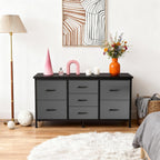 TV Stand for Bedroom with Storage TV Stands for Living Room Rustic, 12 Drawer Dresser Farmhouse Entertainment Center for up to 80 Inch TVs, Media Console Table with Metal Frame Adjustable Feet