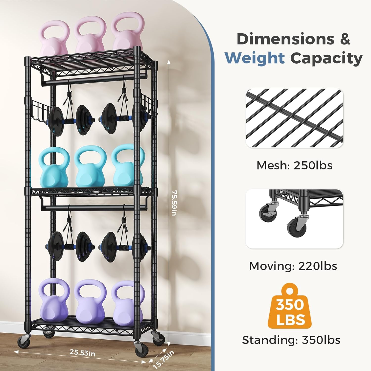 Portable Closet, Rolling Clothes Rack, 29 x 15 x 75 Wardrobe Closet with Adjustable Shelves, Metal Garment Rack with Lockable Wheel, for Cloakroom, Bedroom Storage, Laundry Room, Black