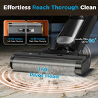 Wet Dry Vacuum Cleaner, Cordless All-in-One Vac Mops, Vacuum Mop with Self-Cleaning System, Dual Water Tank Design, Tangle-Free Brush, Dual-Edge Cleaning, 35-Min Runtime