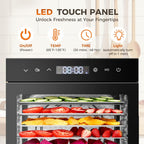 Food Dehydrator Machine, 500W Jerky Dehydrators with 8 Stainless Steel Large Trays, 185??F Temperature Control & 24H Timer Food Dryer for Fruit Meat Herb Dog Treats, Black