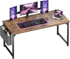 Computer Desk 31 Inch Home Office Desks for Small Spaces, Gaming Writing Study Work Table with Storage Bag for Bedroom, White