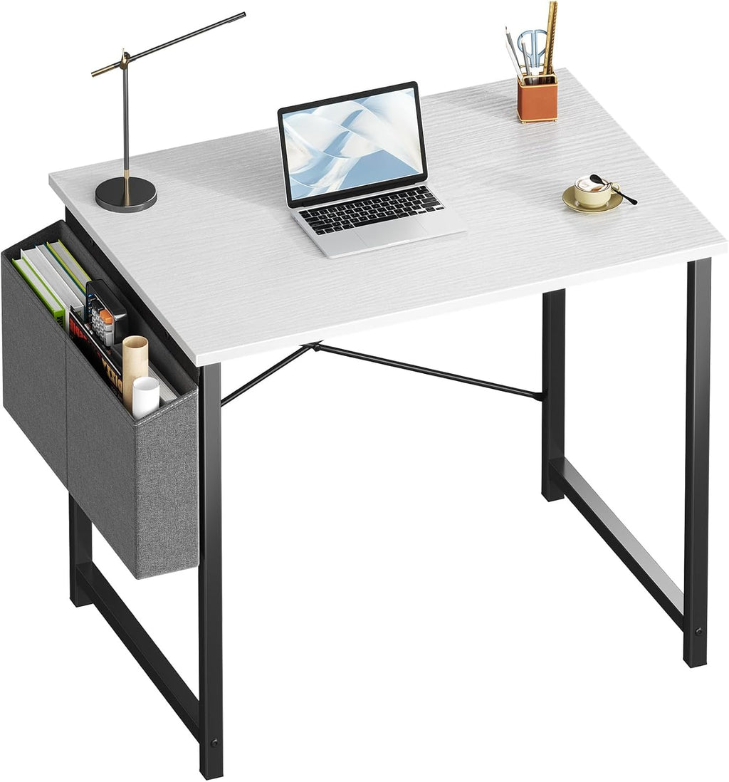 Computer Desk 31 Inch Home Office Desks for Small Spaces, Gaming Writing Study Work Table with Storage Bag and Headphone Hook for Bedroom, Black