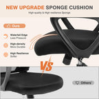 Home Office Managerial Executive Chair with Ergonomic Design, Mid-Back Mesh Swivel, Comfortable Lumbar Support, Comfy Arms for Bedroom,Study,Student, Black