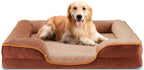 35x25 Inch Orthopedic Dog Beds for Large Sized Dogs, Machine Washable Cover Pet Bed, Anti-Slip Waterproof Memory Foam Couch Bed for Indoor Dogs and Cats, Brown