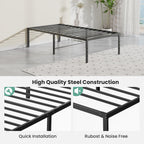Twin Bed Frame, Heavy Duty Sturdy 12 Inch Metal Platform Bed Frames, Enhanced Stability & Noise-Free, Under-Bed Storage, No Box Spring Needed, Easy Assembly