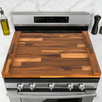 Noodle Board Stove Cover with Handles, Wooden Stove Top Cover for Gas Electric Glass Stove, 22 x 29.5 inch(Light Brown)