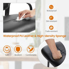 Office Waiting Room Chair, Leather Desk Reception Guest Stationary Side Chairs with Padded Arms for Home Conference Lobby Medical Clinic