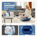 Pet Grooming Vacuum Kit 2.5L, 3 Adjustable Suction Modes Pet Clipper, 5 Professional Grooming Tools with Cordless Low Noise Dog & Cat Hair Clippers, Blue & White