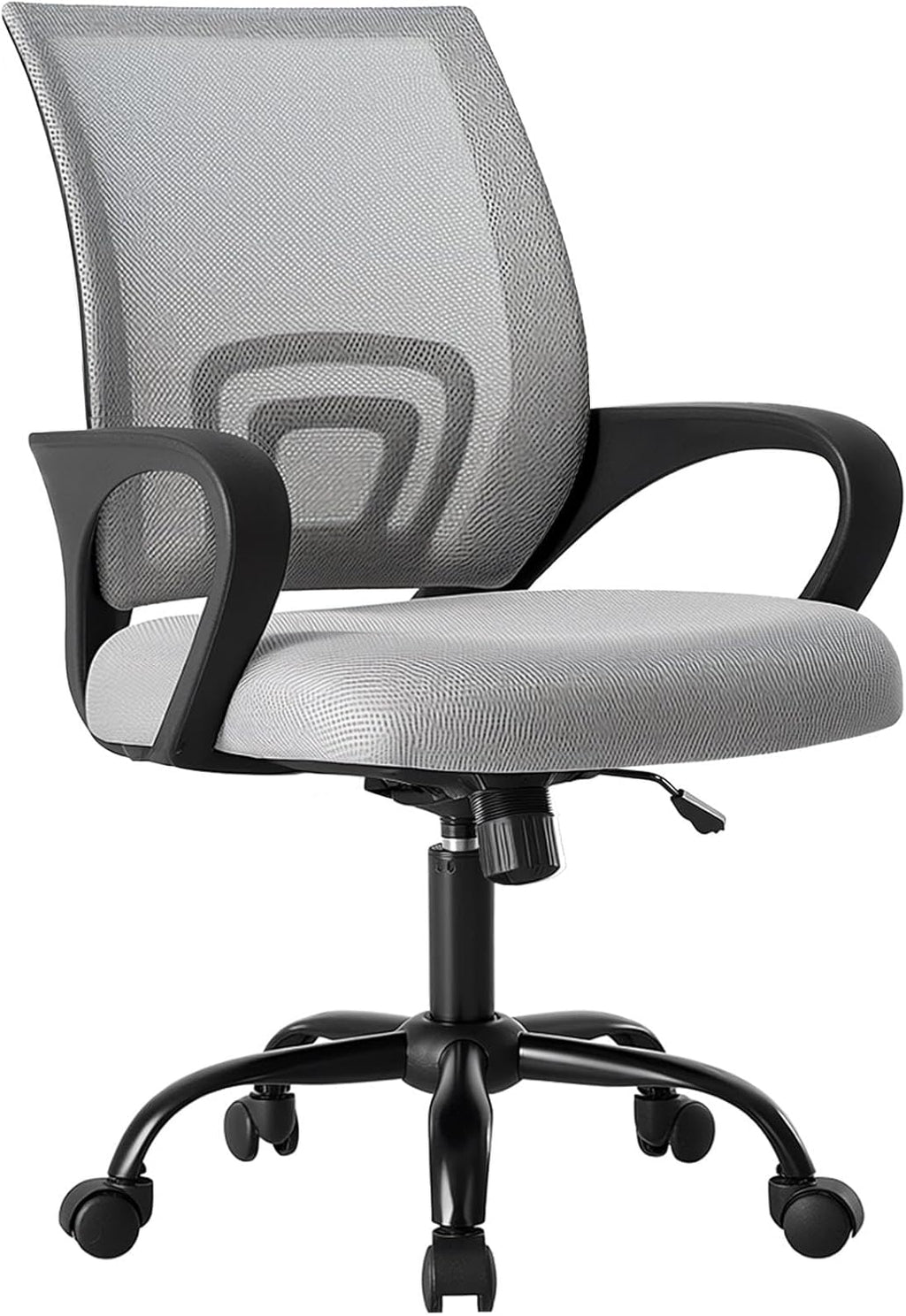 Office Desk Chair - Ergonomic Mid Back with Lumbar Support & Rocking Mode, Height Adjustable with Fixed Armrest, for Home, Computer, Gaming, Conference, Meeting Room, 360?? Swivel, Pink, 2 Pack