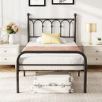 King Bed Frame Heavy Duty Metal Platform with 11.9 Under-Bed Storage, No Box Spring Needed, Easy Assembly, Black