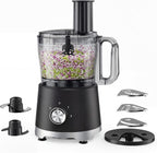 Food Processor 10.5 Cup, Vegetable Choppers with Slicing Shredding Chopping Kneading, Dishwasher Safe, Food Grinder, Stainless Steel Blades, for Smoothie Fruit Dough, 2.6QT, White