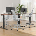Drafting Chair for Standing Desk, Counter Height Adjustable, Flip-up Arms, Ergonomic Mid Back Mesh Rolling Work Swivel Office Computer Chairs with Wheels, Grey