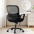 Home Office Managerial Executive Chair with Ergonomic Design, Mid-Back Mesh Swivel, Comfortable Lumbar Support, Comfy Arms for Bedroom,Study,Student, Black