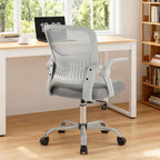 Home Office Managerial Executive Chair, High-Back Mesh with Adjustable Headrest, Flip-up Armrest Comfortable Lumbar Support, Comfy Arms for Bedroom,Study,Student