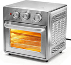 Air Fryer Toaster Oven Combo, 16.9QT Oven Countertop 5 Functions in 1, 4 Accessories Included, Stainless, Up to 450??F