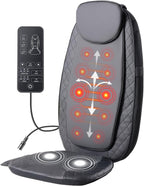 Massage Chair Pad with Heat, 4 Deep Kneading Nodes Chair Msaager Cushion, Shiatsu Back Massager for Deep Muscle Relaxation Home Office, Grey