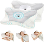 Cervical Pillow for Neck and Shoulder, Contour Memory Foam Pillow, Ergonomic Neck Support Pillow for Side Back Stomach Sleepers with Pillowcase