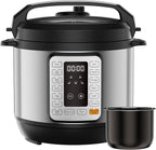 Electric Pressure Cooker 16-in-1, 8QT Programmable Multi Cooker with 12 One-Touch Presets, Soup Steam Yogurt and More, Ceramic Inner Pot Delay Start & Keep Warm, Includes Recipe Guide, Black