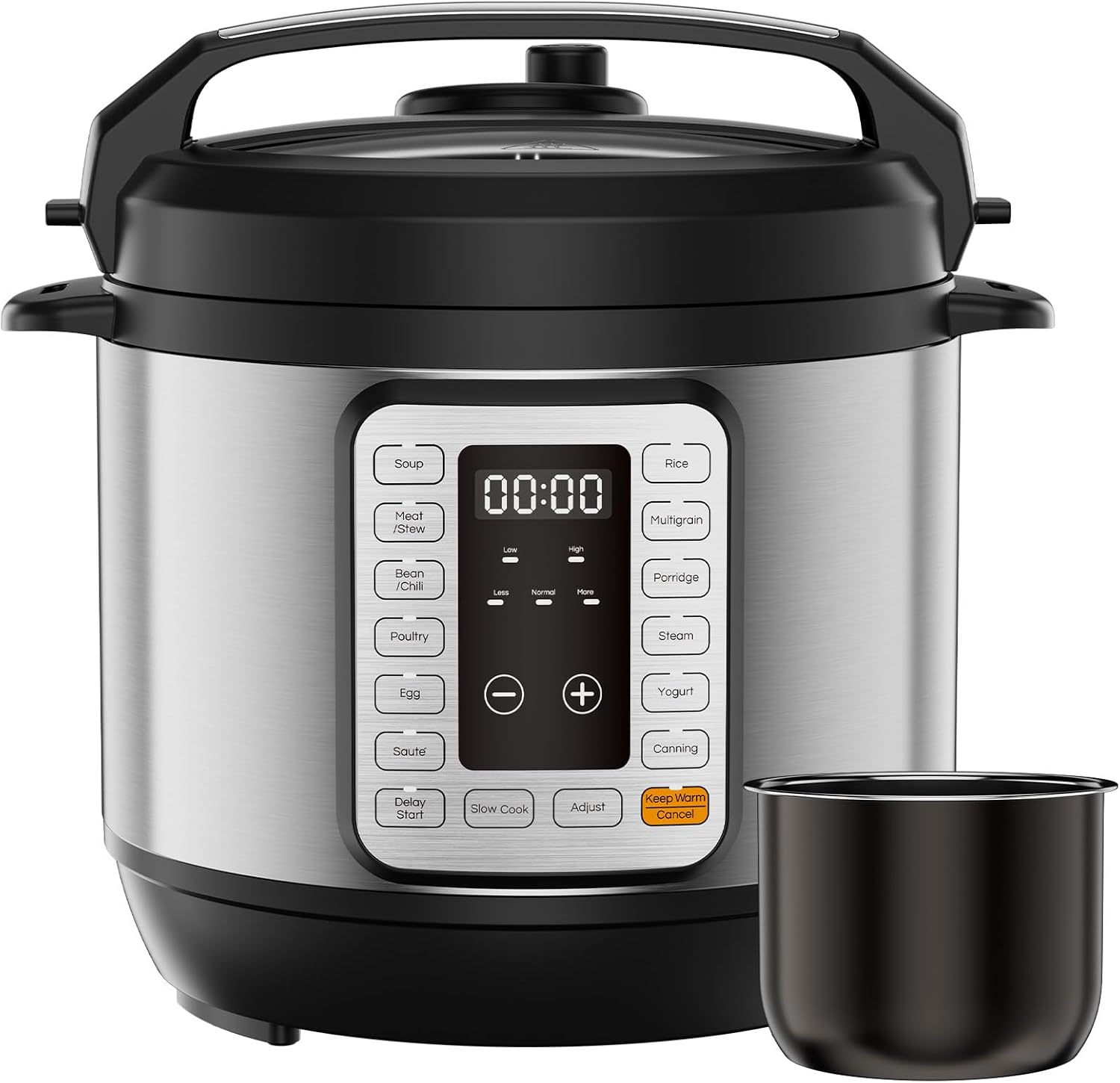 Electric Pressure Cooker 16-in-1, 8QT Programmable Multi Cooker with 12 One-Touch Presets, Soup Steam Yogurt and More, Ceramic Inner Pot Delay Start & Keep Warm, Includes Recipe Guide, Black