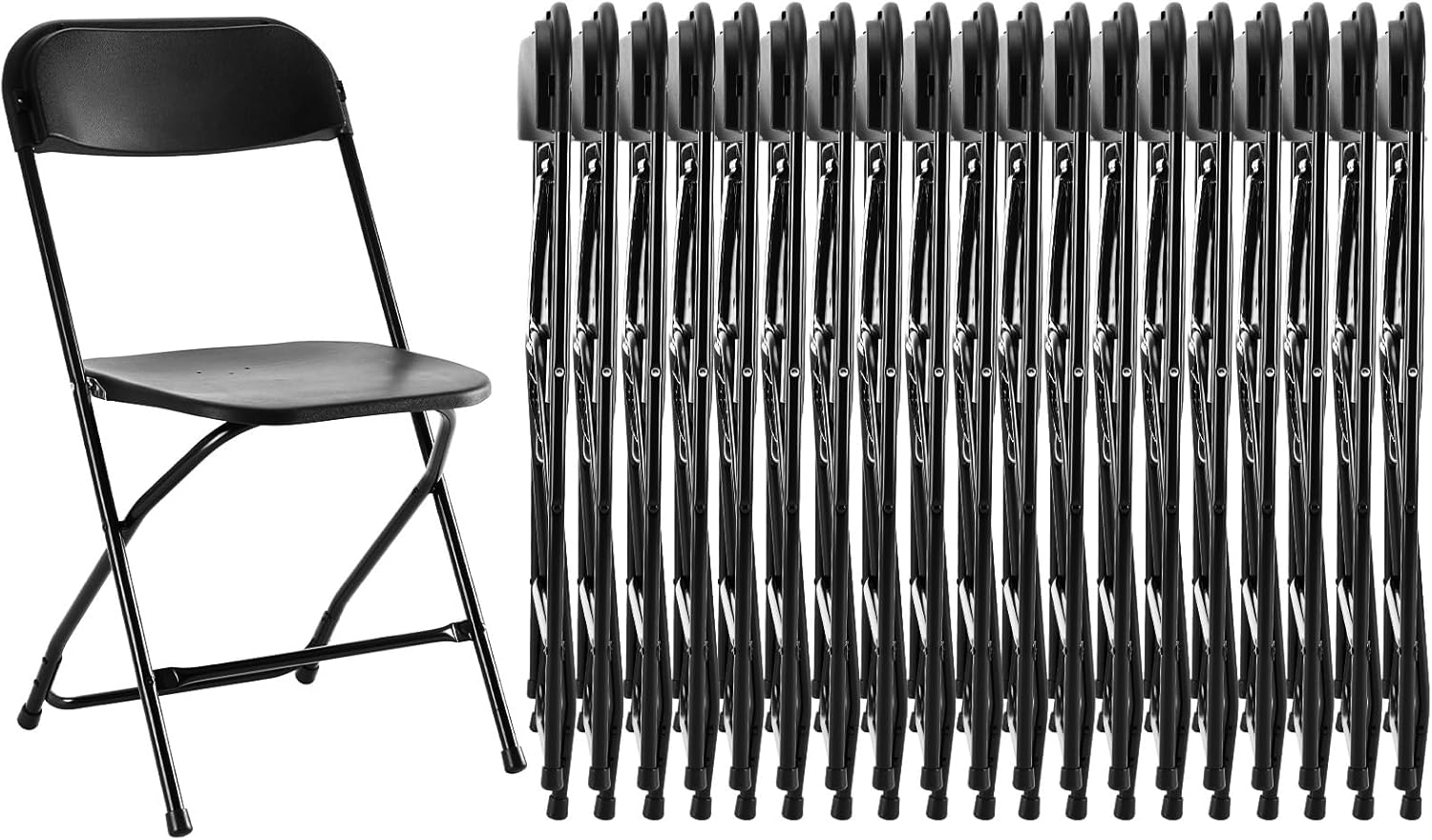 Folding Chair 4 Pack, Leather Padded Foldable Chairs, Sturdy Metal Portable Chairs, Easy to Use and Store, Outdoor and Indoor, for Home, Office, Party, Garden, Kahki