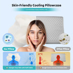 Cervical Pillow for Neck and Shoulder, Contour Memory Foam Pillow, Ergonomic Neck Support Pillow for Side Back Stomach Sleepers with Pillowcase