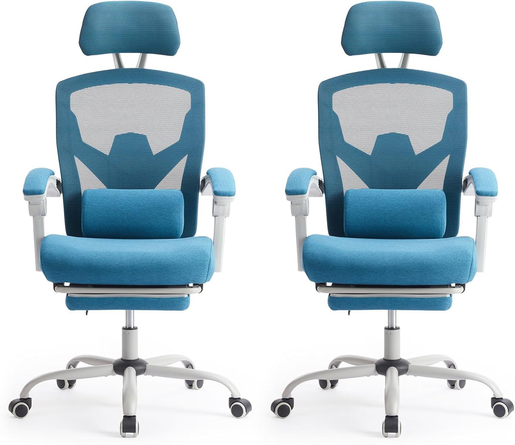 Office Computer Desk Chair, Ergonomic High-Back Mesh Rolling Work Swivel Chairs with Wheels, Comfortable Lumbar Support, Comfy Arms for Home, Bedroom, Study, Student, Black