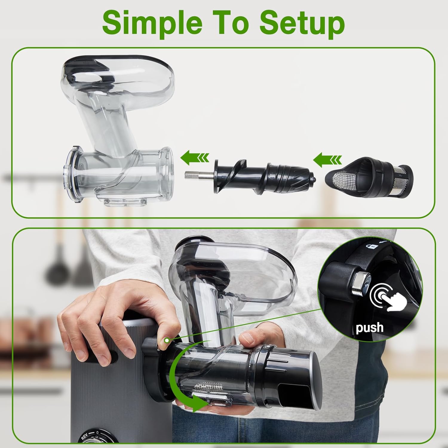 Cold Press Juicer, Slow Masticating Juicer Machines with Extra Wide Feed Chute, High Juice Yield and Easy to Clean for Whole Vegetables & Fruits, Silver