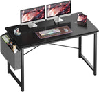 Computer Desk 31 Inch Home Office Desks for Small Spaces, Gaming Writing Study Work Table with Storage Bag for Bedroom, White
